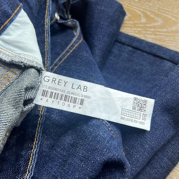 GREY LAB Dark Denim High Waist Wide Leg Jeans S - Picture 10 of 11